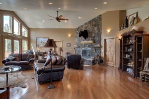 living area with hardwood floors