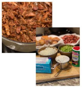 collage of gumbo and spices